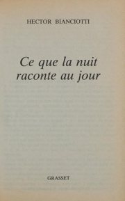 Couverture : Ce que la nuit raconte au jour