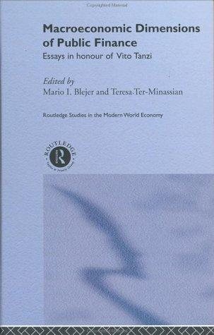 Couverture : Macroeconomics Dimensions of Public Finance