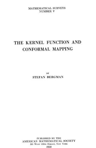 Couverture : The Kernel function and conformal mapping