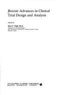 Couverture : Recent advances in clinical trial design and analysis