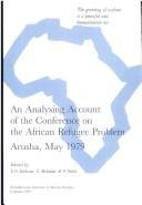 Couverture : An analysing account of the Conference on the African Refugee Problem, Arusha, May 1979