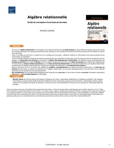 Couverture : Algèbre relationnelle
