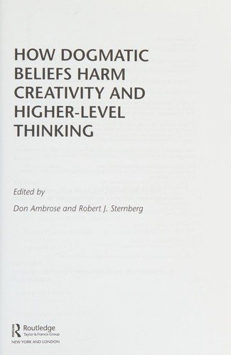 Couverture : How dogmatic beliefs harm creativity and higher-level thinking