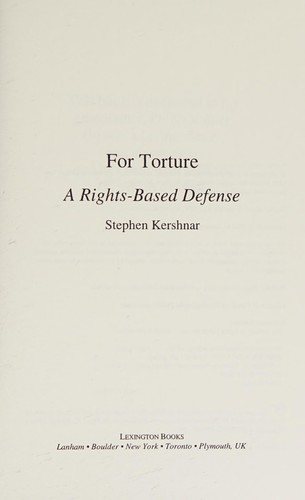 Couverture : For Torture