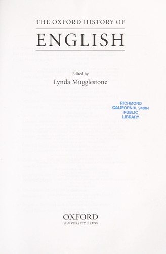 Couverture : The Oxford history of English