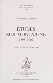 Couverture : Etudes sur Montaigne, 1898-1907