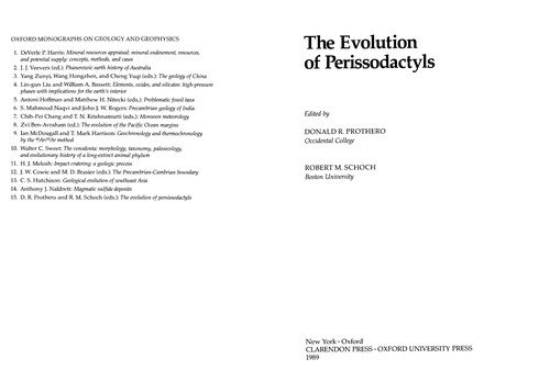 Couverture : The Evolution of perissodactyls
