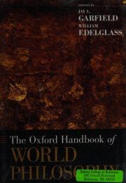 Couverture : The Oxford handbook of world philosophy