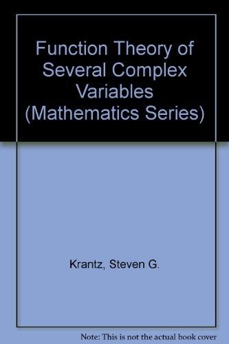 Couverture : Function theory of several complex variables