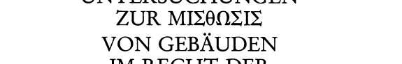 Couverture : Untersuchungen zur misthōsis von Gebäuden im Recht der gräko-ägyptischen Papyri ns