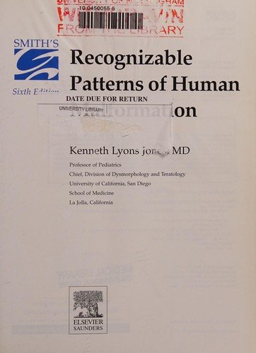 Couverture : Smith's recognizable patterns of human malformation