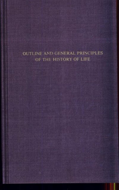 Couverture : Outline and general principles of the history of life