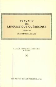 Couverture : Travaux de linguistique québécoise.