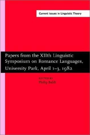 Couverture : Papers from the XIIth Linguistic Symposium on Romance Languages