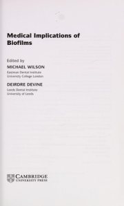 Couverture : Medical implications of biofilms