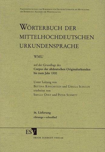 Couverture : Wörterbuch der mittelhochdeutschen Urkundensprache