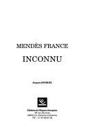 Couverture : Mendès France inconnu