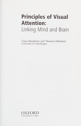 Couverture : Principles of visual attention