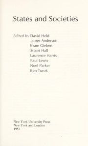 Couverture : States and societies