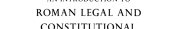 Couverture : Introduction to Roman Legal and Constitutional History