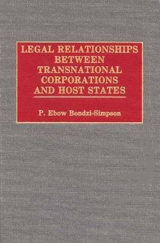 Couverture : Legal relationships between transnational corporations and host states