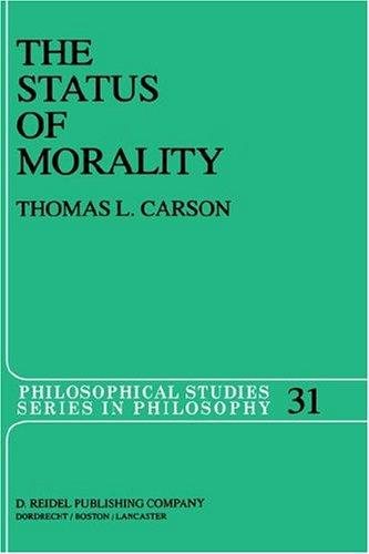 Couverture : The Status of Morality
