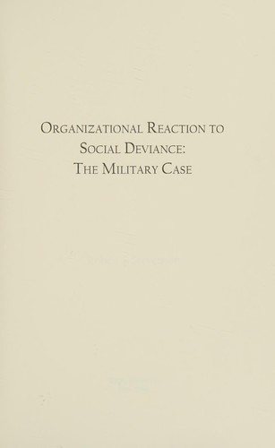 Couverture : Organizational reaction to social deviance