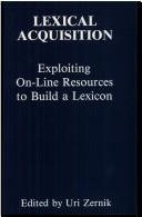 Couverture : Lexical acquisition