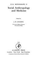 Couverture : Social anthropology and medicine