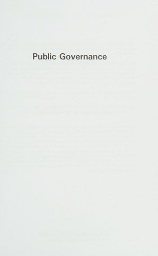 Couverture : Public Governance (Sage library of Political Science)