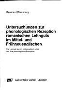 Couverture : Untersuchungen zur phonologischen Rezeption romanischen Lehnguts im Mittel- und Frühneuenglischen