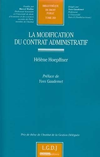Couverture : La modification du contrat administratif