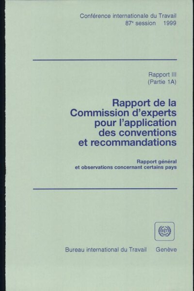 Couverture : Rapport de la Commission d'experts pour l'application des conventions et recommandations...