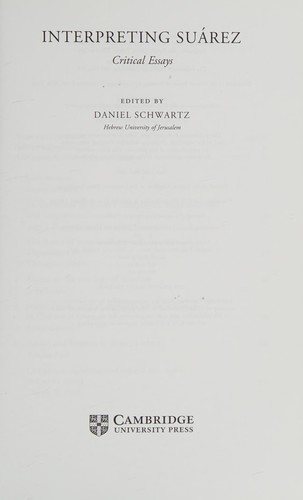 Couverture : Interpreting Suárez