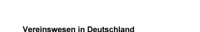 Couverture : Vereinswesen in Deutschland