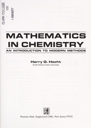 Couverture : Mathematics in chemistry