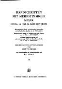 Couverture : Handschriften mit mehrstimmiger Musik des 14., 15. und 16. Jahrhunderts
