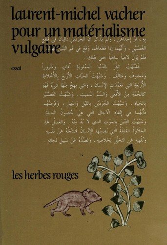 Couverture : Pour un matérialisme vulgaire