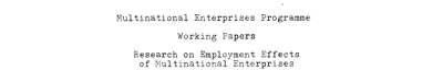Couverture : Appropriate Technology Choice and Employment Creation by Two Multinational Enterprises in Nigeria