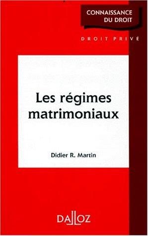 Couverture : Les régimes matrimoniaux