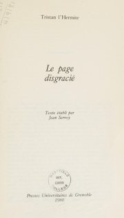 Couverture : Le page disgracié