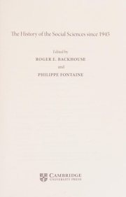 Couverture : The history of the social sciences since 1945