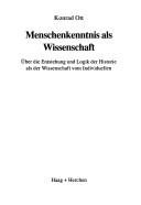 Couverture : Menschenkenntnis als Wissenschaft