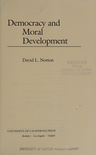 Couverture : Democracy and moral development