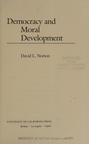Couverture : Democracy and moral development