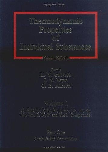 Couverture : Thermodynamic properties of individual substances