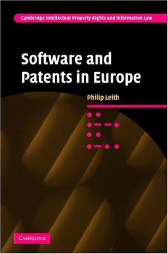 Couverture : Software and Patents in Europe (Cambridge Intellectual Property and Information Law)