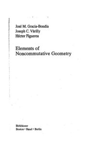 Couverture : Elements of noncommutative geometry
