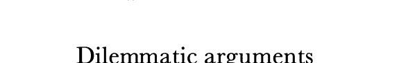 Couverture : Dilemmatic arguments