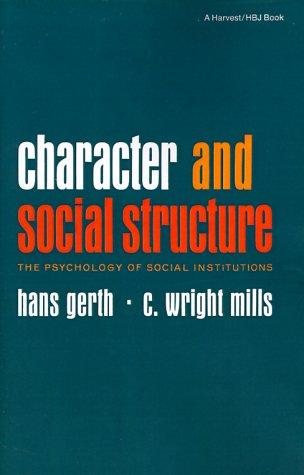 Couverture : Character and Social Structure